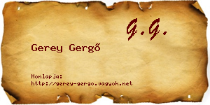 Gerey Gergő névjegykártya